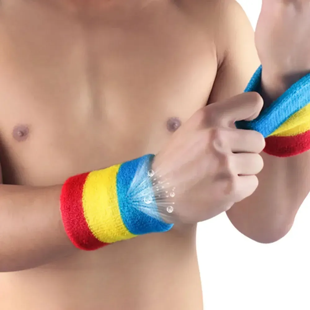 1 Pair Colorful National Flag Wristbands for Tennis Basketball Golf