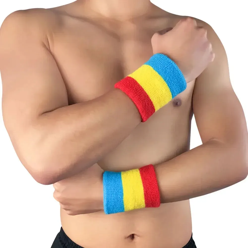 1 Pair Colorful National Flag Wristbands for Tennis Basketball Golf