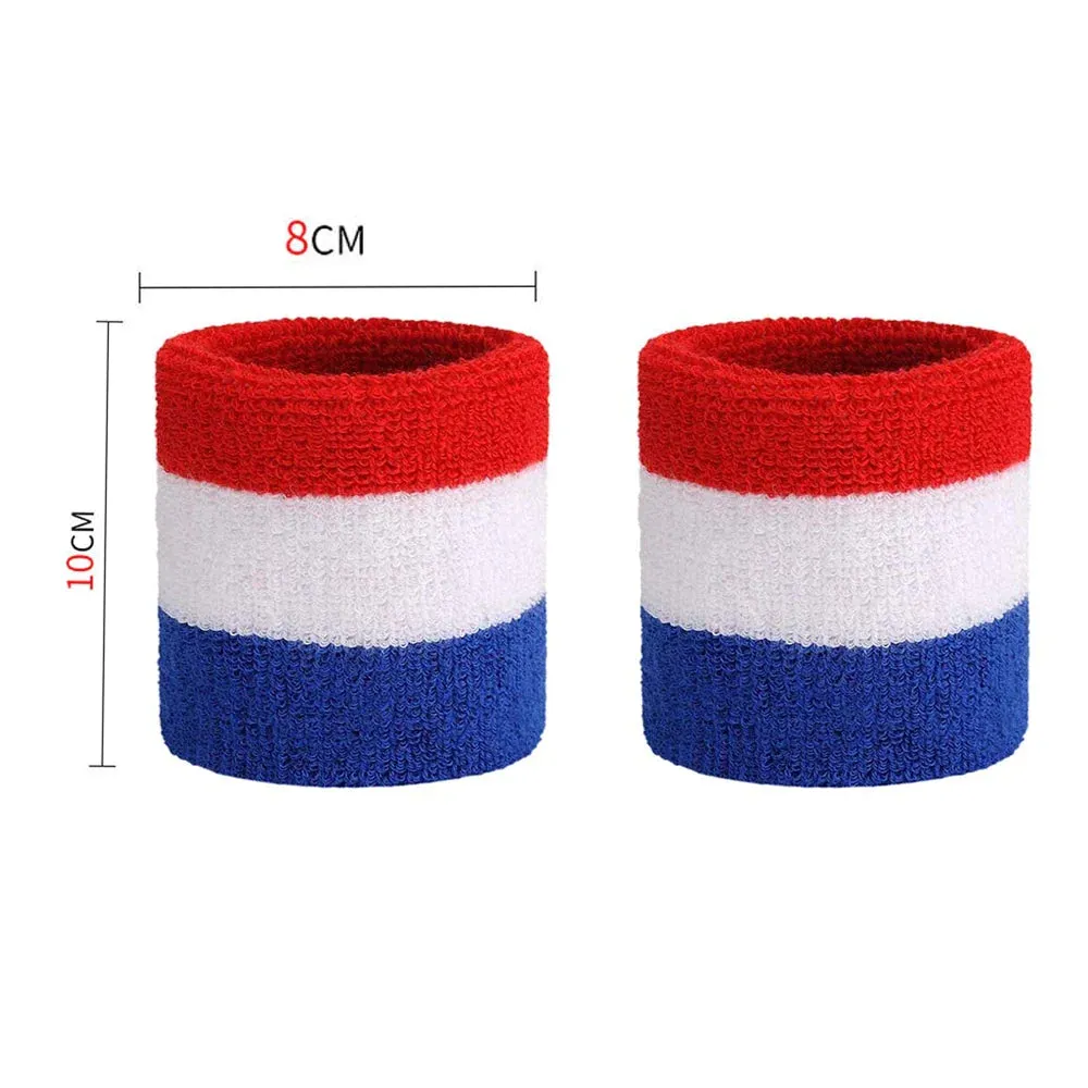 1 Pair Colorful National Flag Wristbands for Tennis Basketball Golf