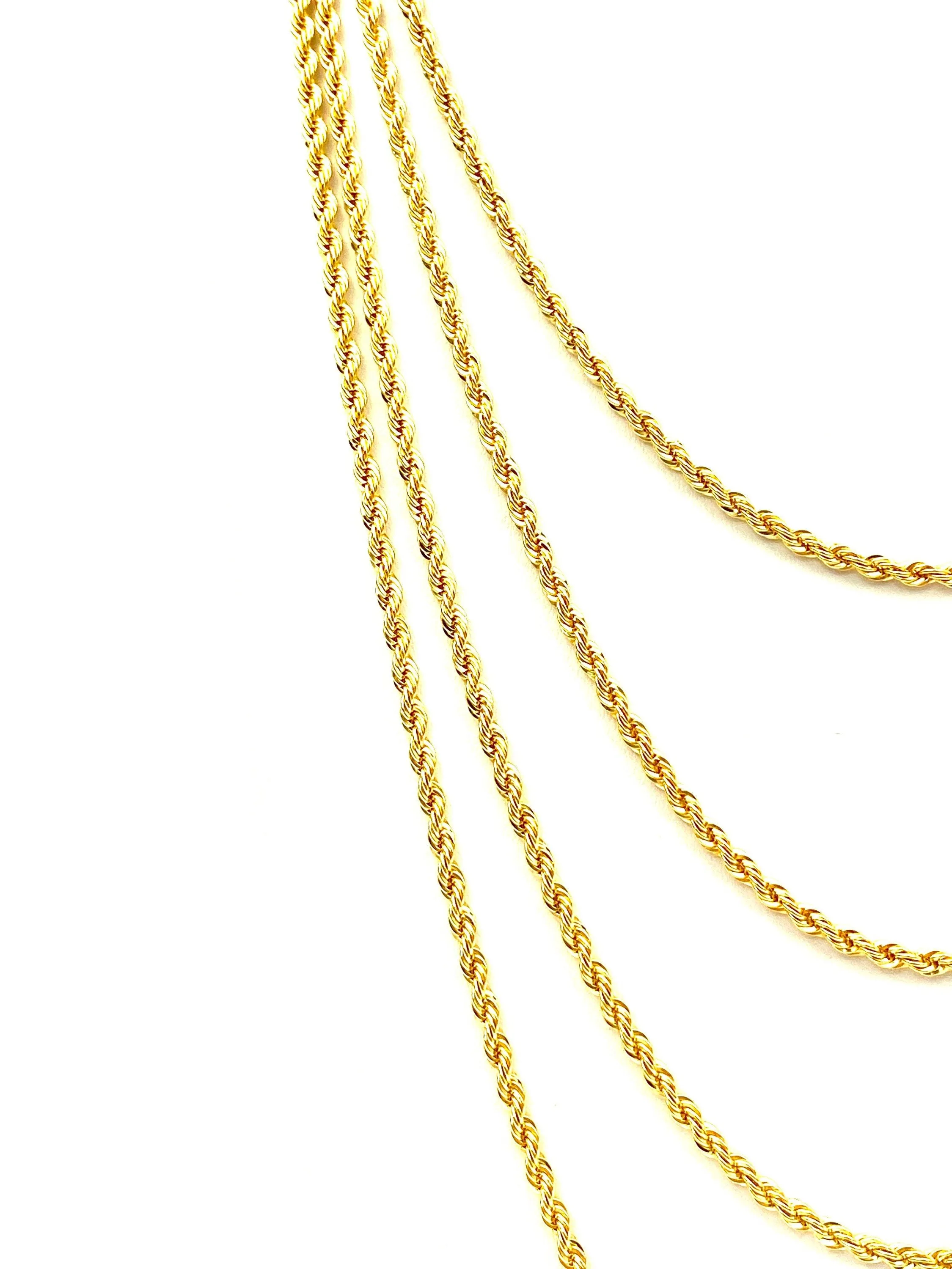 2.5mm French Rope Chain Necklace 16” 18” 20” 22” 24” , 14K Gold Filled