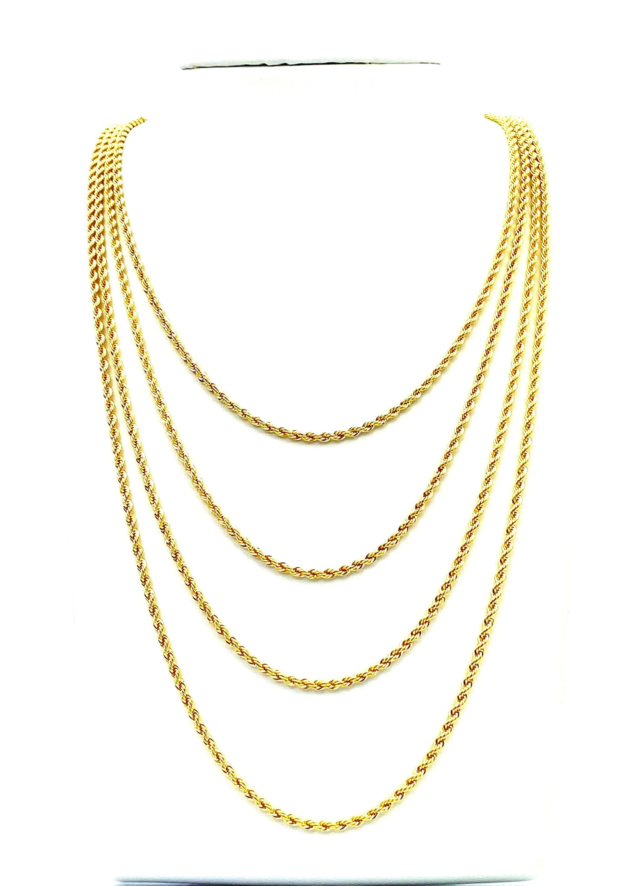 2.5mm French Rope Chain Necklace 16” 18” 20” 22” 24” , 14K Gold Filled