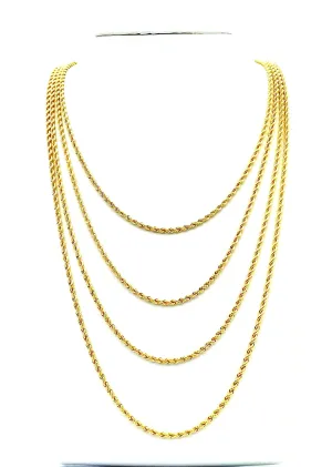 2.5mm French Rope Chain Necklace 16” 18” 20” 22” 24” , 14K Gold Filled