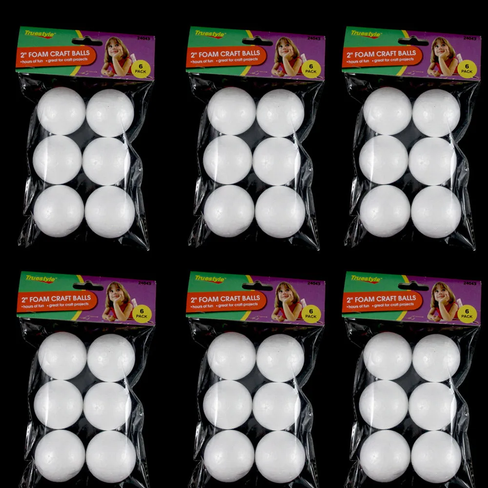 36 Foam Balls 2" School Christmas Arts Crafts Modeling Smooth Polystyrene
