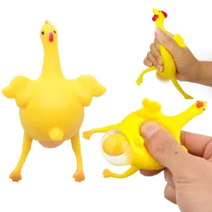 4 Pc Squeeze Stress Ball Anxiety Relief Fidget Toy Chicken Egg Yolk Hand Therapy