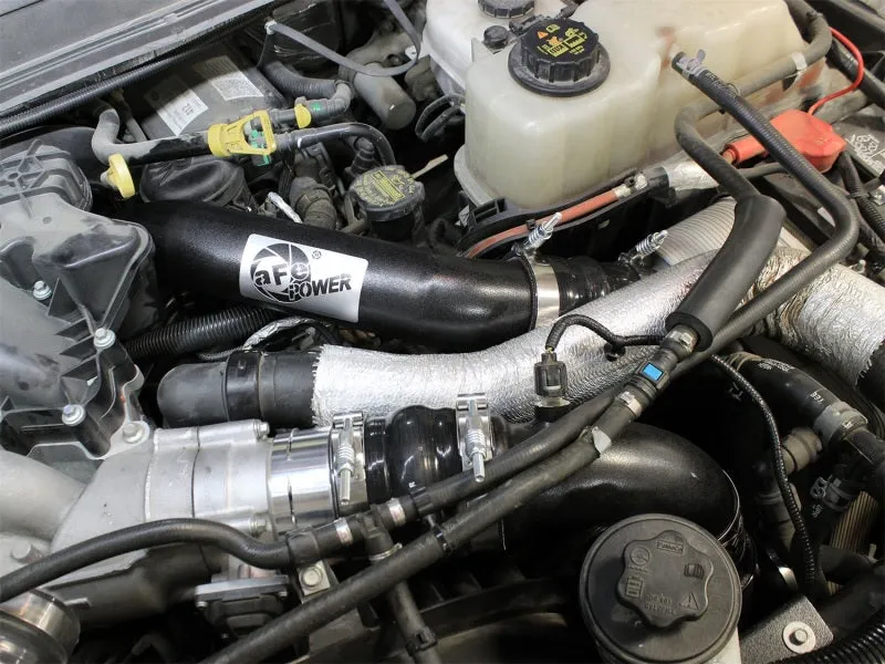 aFe Power BladeRunner Intercooler Pipe - Aluminum - Black Powder Coat - Intercooler Hot Side - Ford Powerstroke