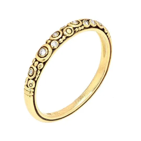 Alex Sepkus 18k Yellow Gold Circles Diamond Band