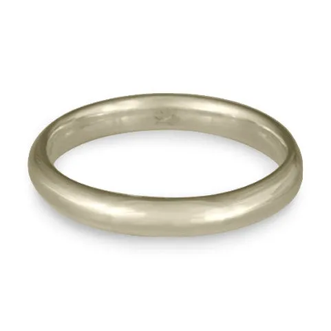 Classic Comfort Fit Wedding Ring, 14K White Gold 3mm Wide by 2mm Thick
