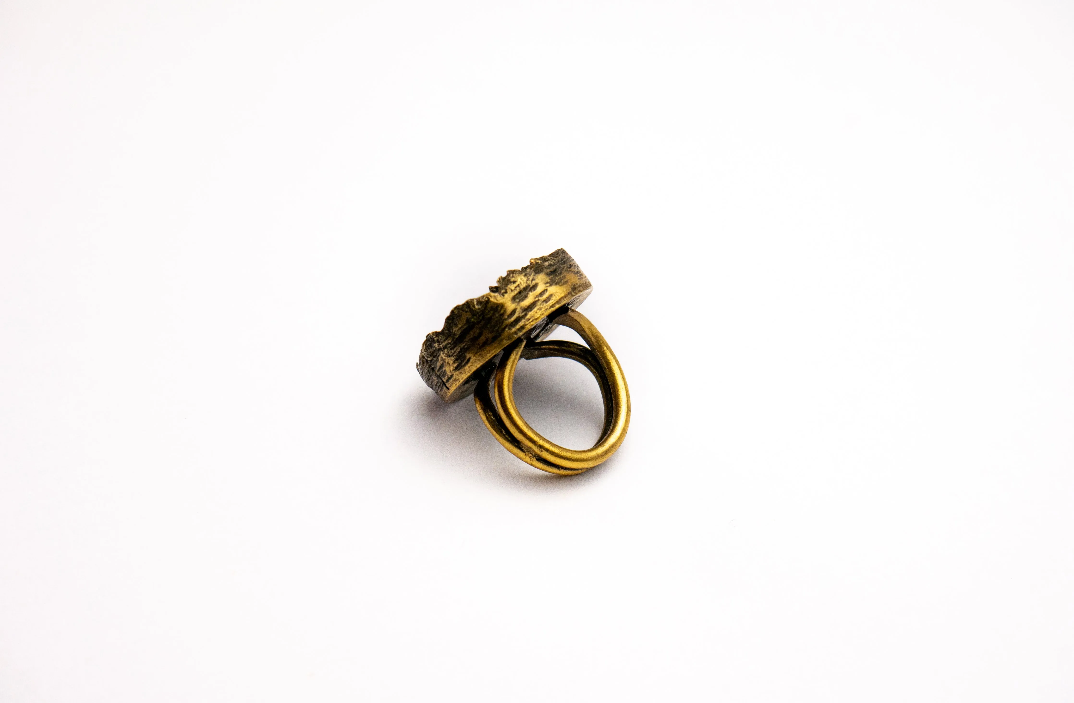 Concentric circles brass ring - OOAK Statement Ring