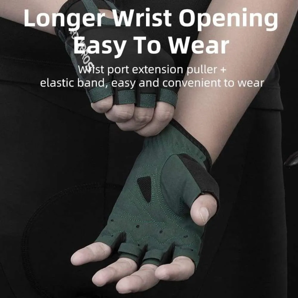 Cycling Gloves Breathable Sweat-wicking Net Bicycle Half Gloves Men