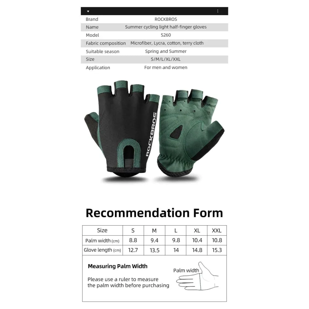 Cycling Gloves Breathable Sweat-wicking Net Bicycle Half Gloves Men
