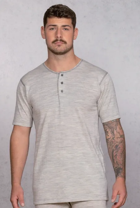 D23 Rugged 100% Merino Button Top