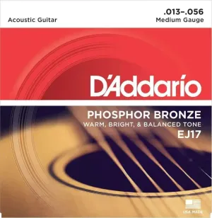 Daddario - Acoustic Guitar Strings Set 13-56 Phosphor Bronze Medium EJ17