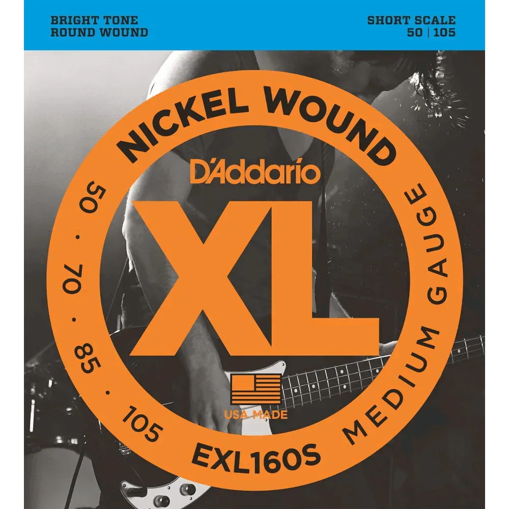 Daddario - Electric Bass Guitar Strings Set 50-105 Nickel Wound Short Scale EXL160S