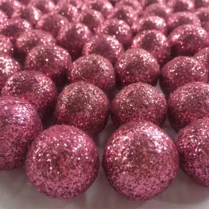 Glitter Felt Balls Rose Pink