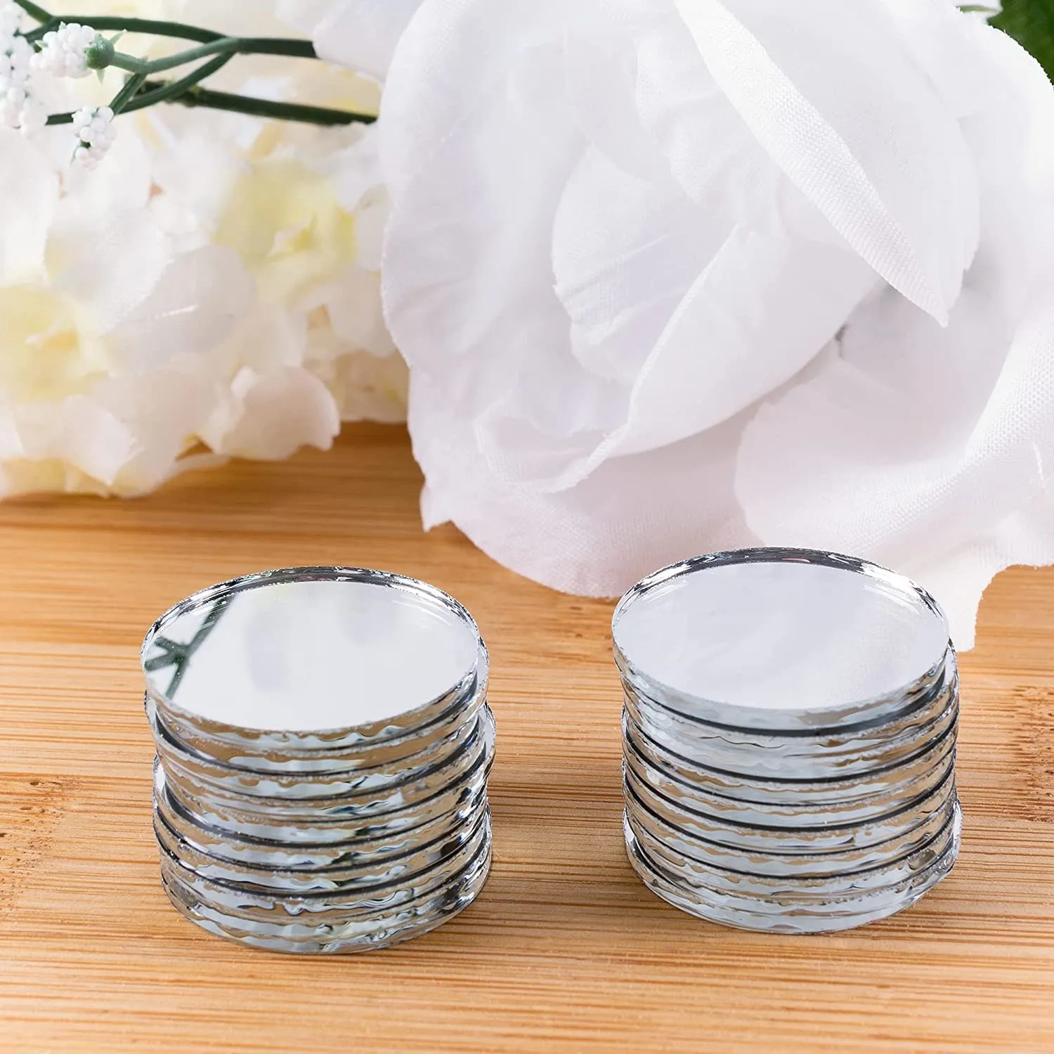 GOLDPADDY 1 Inch Small Round Glass Mirror Circles for Arts and Crafts Projects, Jwelery, Framing, Decoration (120 Pieces)