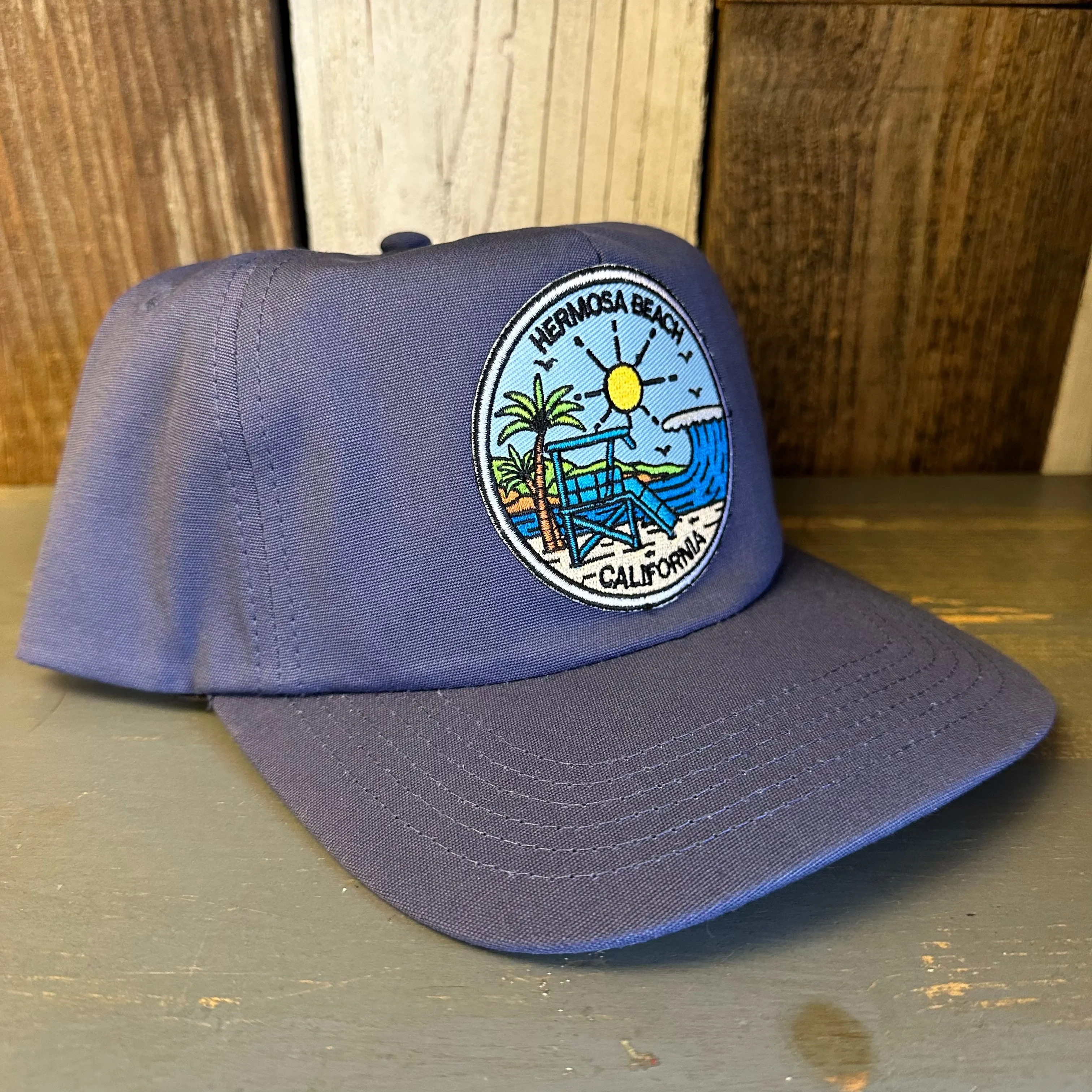 Hermosa Beach SHOREFRONT - 5 Panel Hat - Dusty Blue