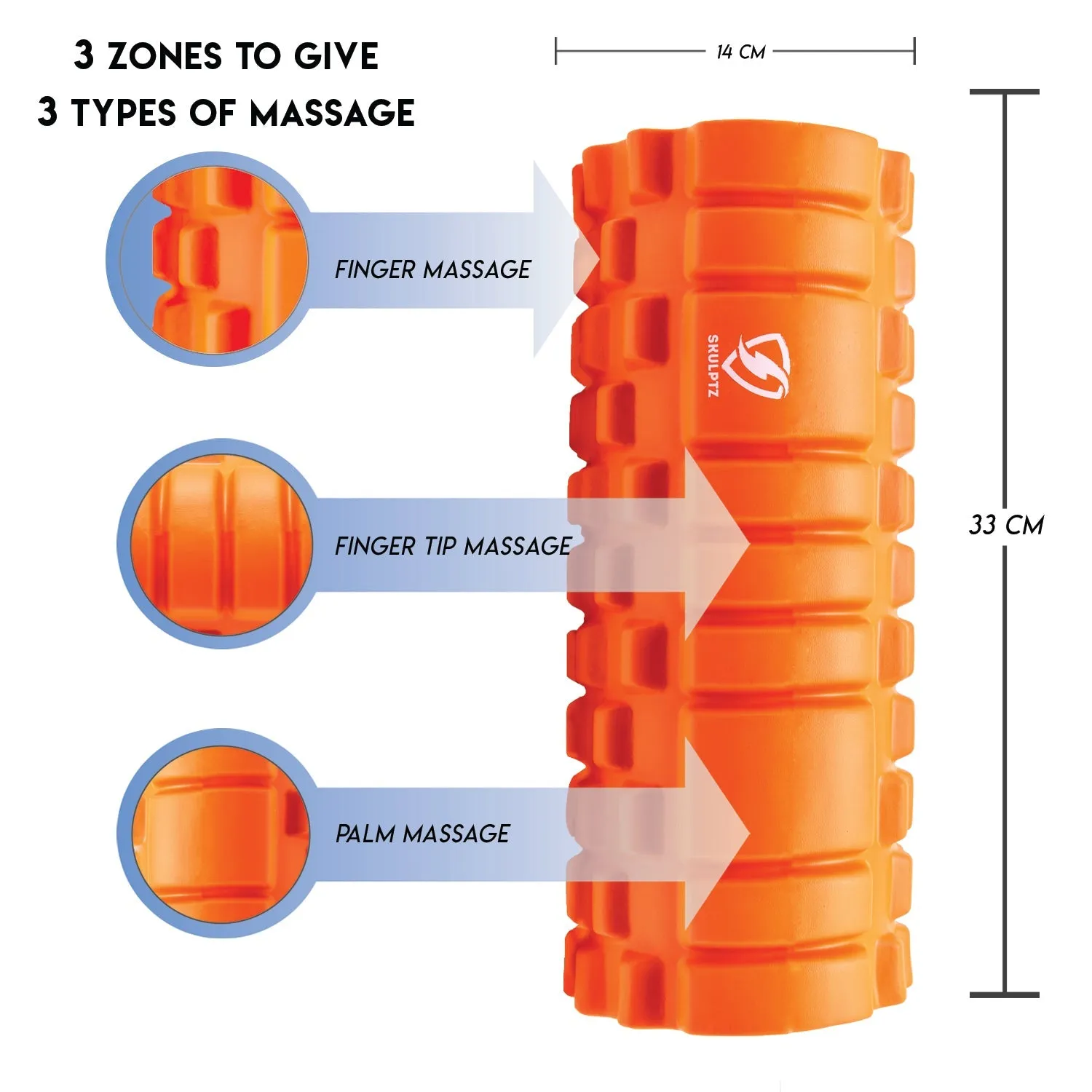 Hybrid Heavy Duty Foam Roller (Orange)