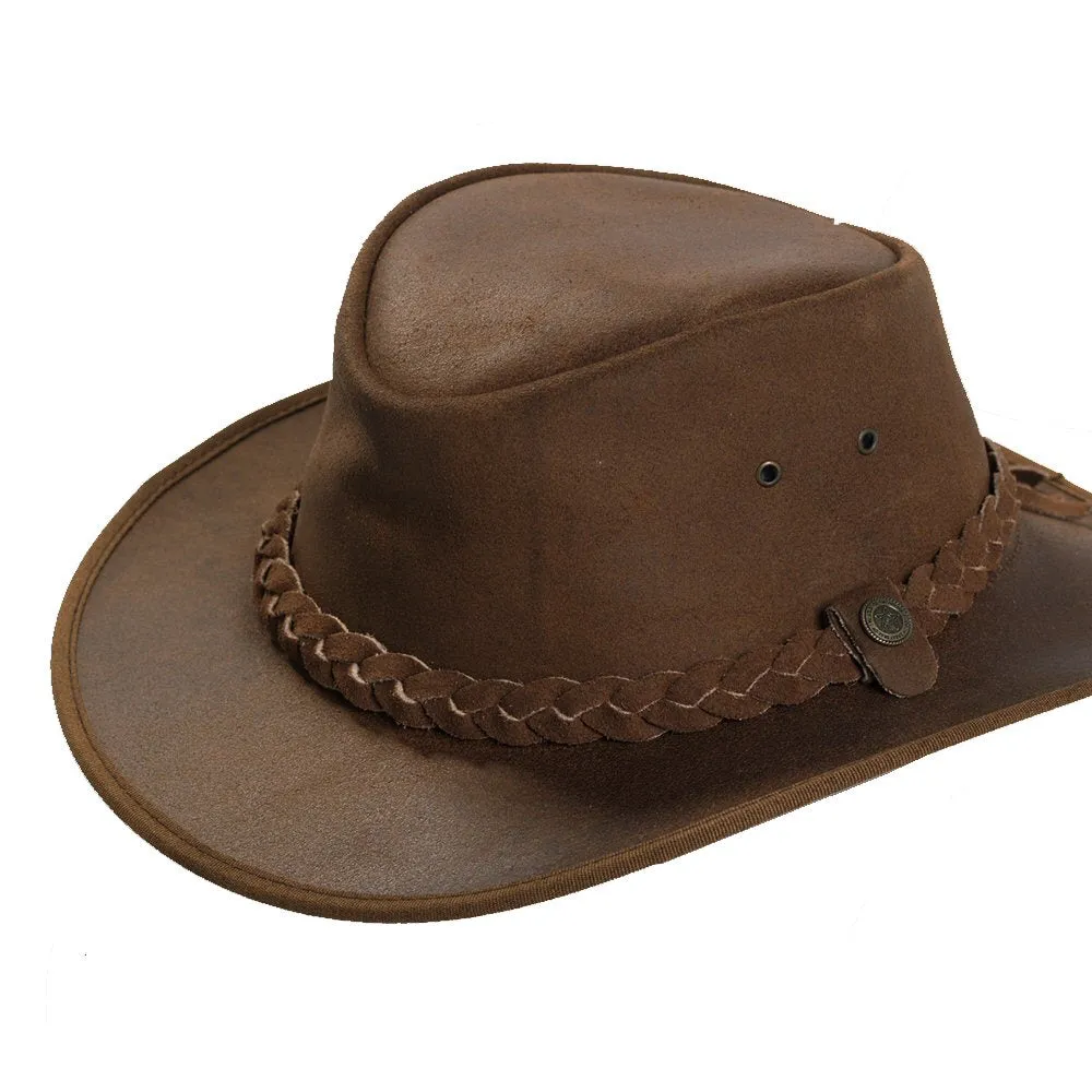 Jackdaw Brisbane Tan Leather Hat - Large