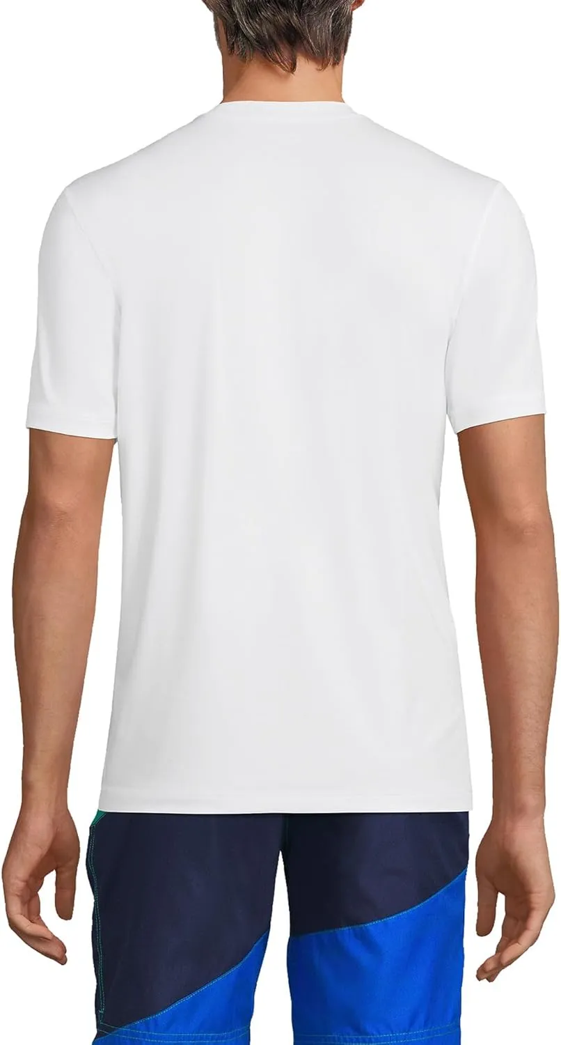 Lands' End Men's Short Sleeve Swim Tee Rash Guard
