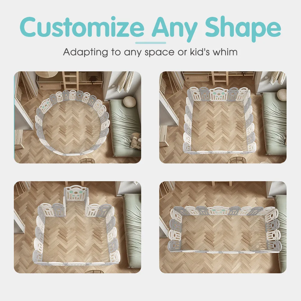 Playpals Kids Playpen Baby Safety Gate Toddler Fence Child Play Game 18 Panels