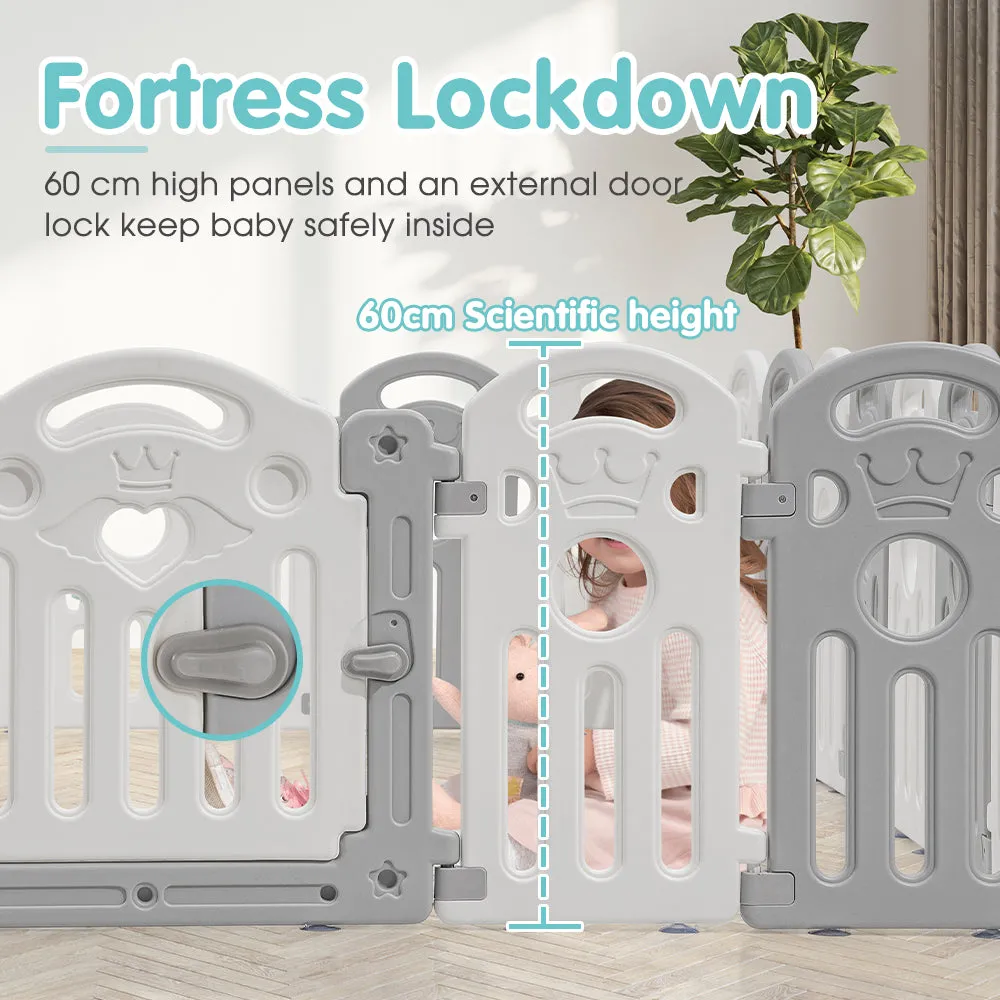Playpals Kids Playpen Baby Safety Gate Toddler Fence Child Play Game 18 Panels
