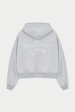 REFORMER & ROSE ZIP THROUGH HOODIE - GREY MARL