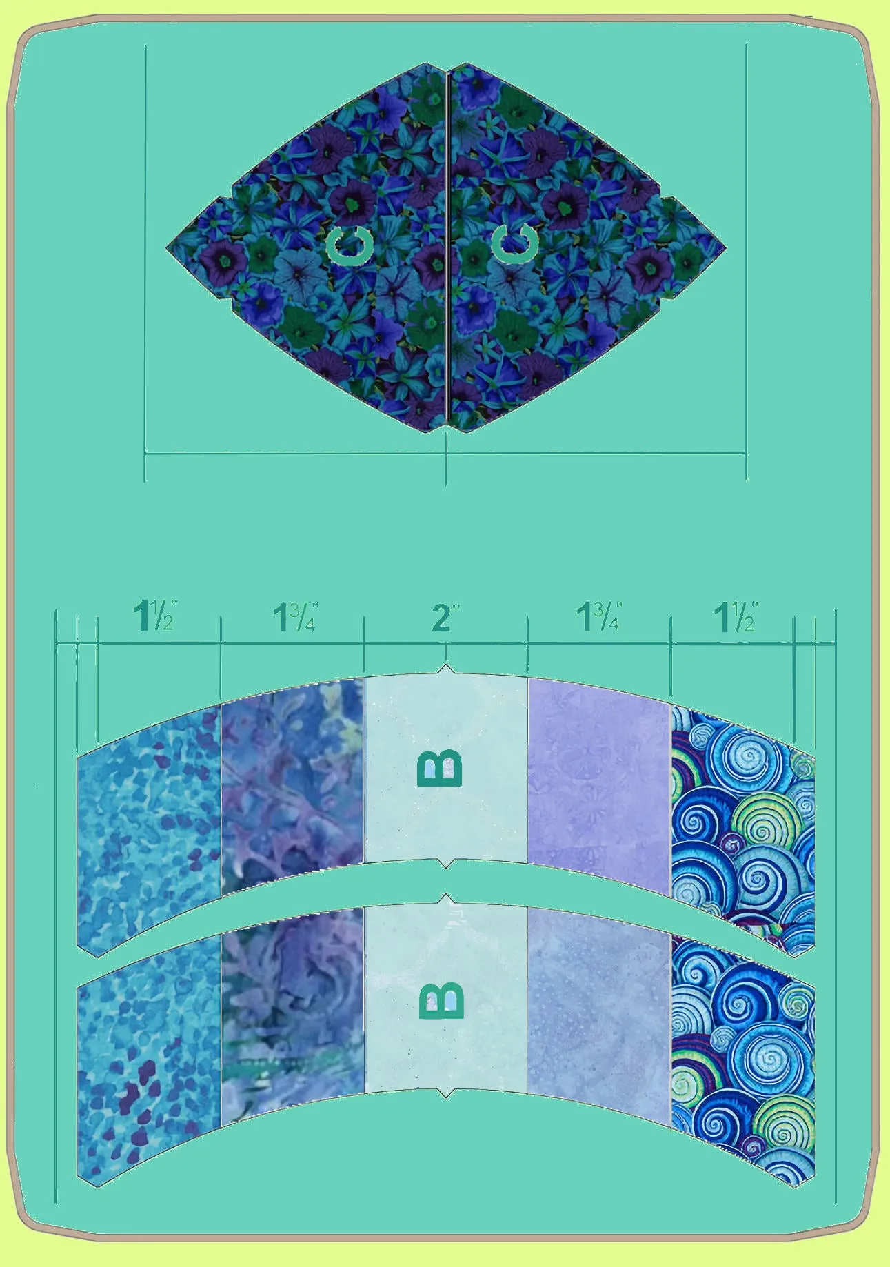 Rings of Engagement - 2 die set - 10" finished block - (20" full circle block)  6955 (A and B) - 2 mats included