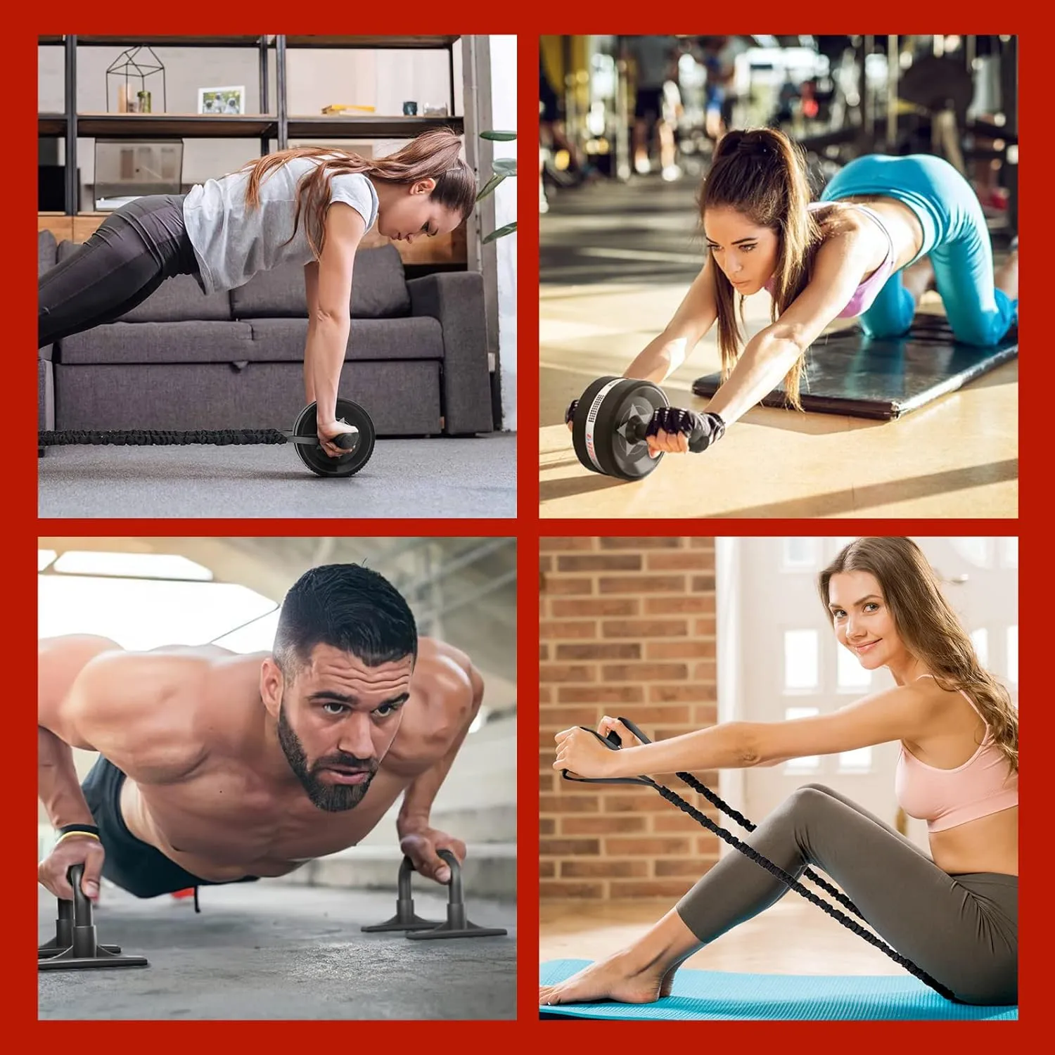 Roue Abdominale 6 en 1 avec Bande de Fitness - Maison | Fitnessterapy