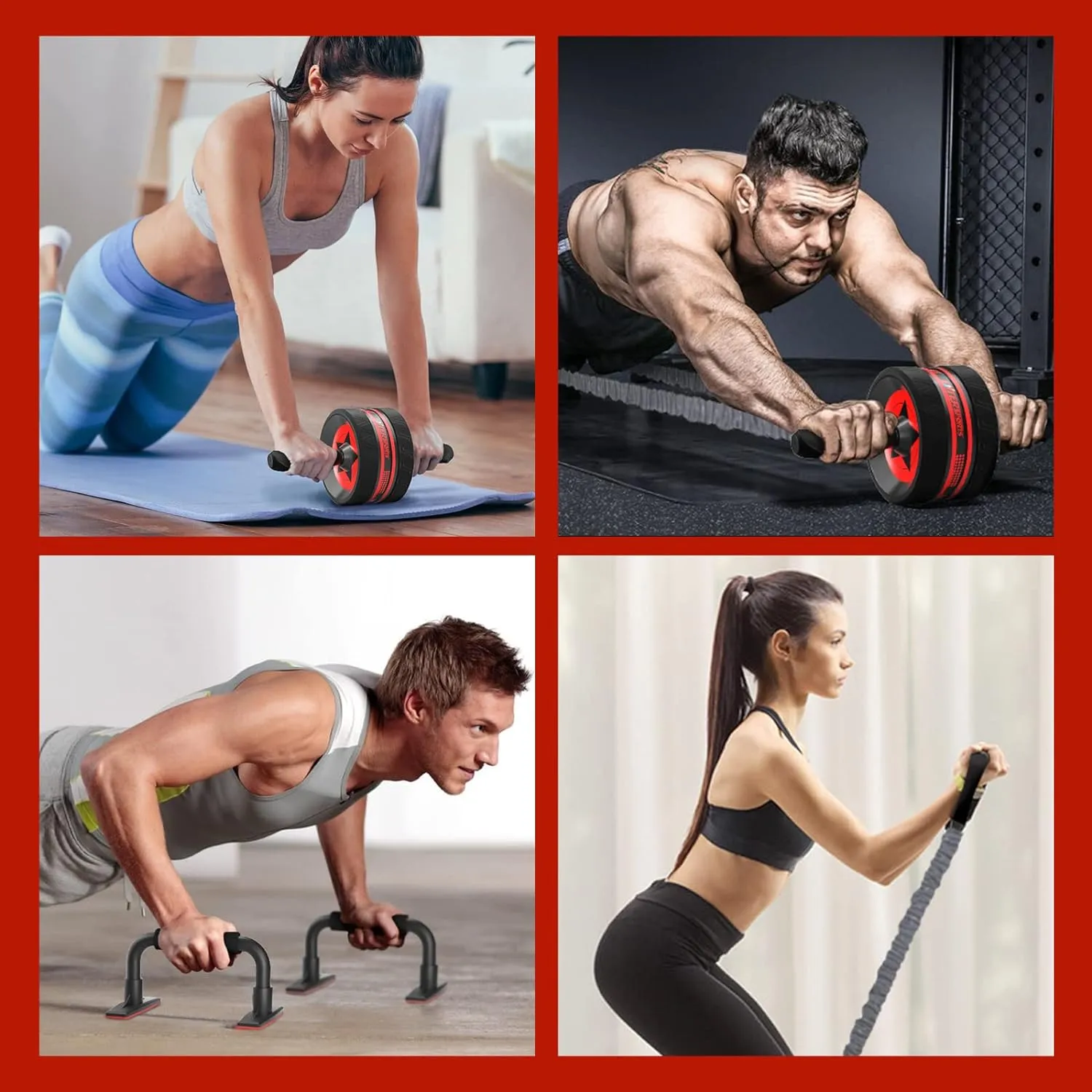 Roue Abdominale 6 en 1 avec Bande de Fitness - Maison | Fitnessterapy