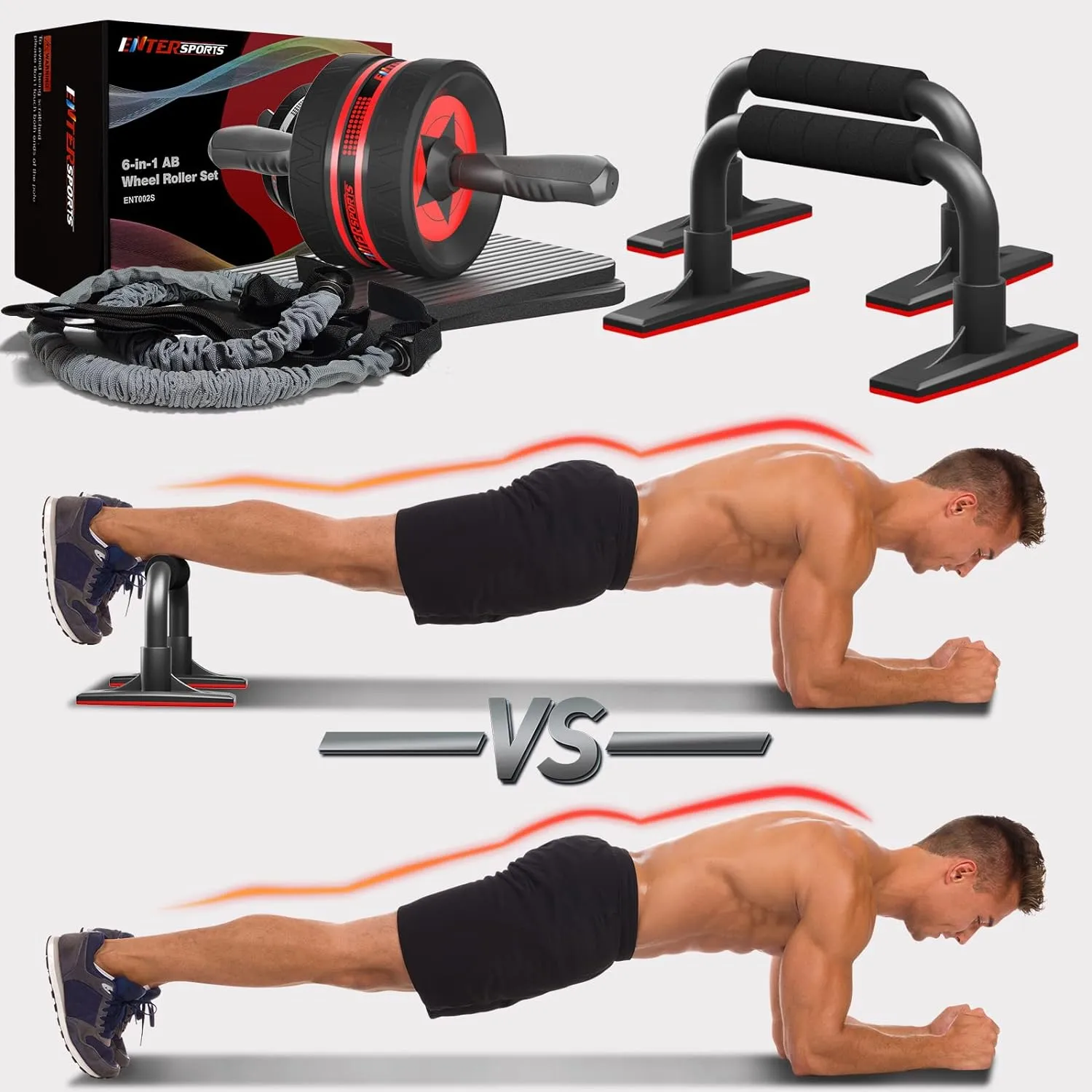 Roue Abdominale 6 en 1 avec Bande de Fitness - Maison | Fitnessterapy