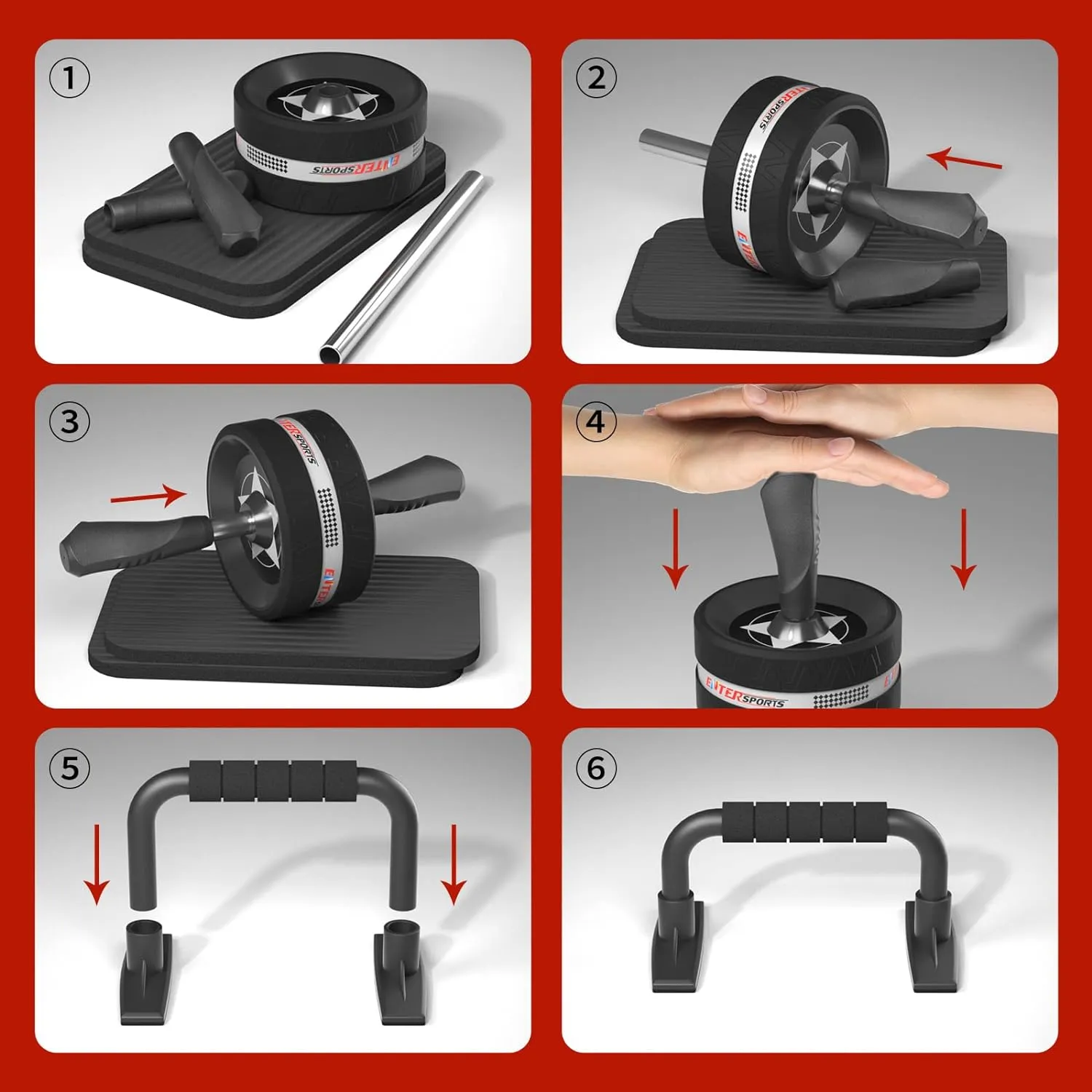 Roue Abdominale 6 en 1 avec Bande de Fitness - Maison | Fitnessterapy
