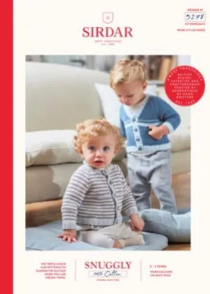 Sirdar Snuggly 100% Cotton Baby Cardigan Pattern 0-3yrs 5278
