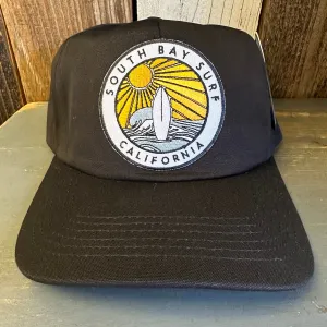 SOUTH BAY SURF (Multi Colored Patch) - 5 Panel Hat - Black