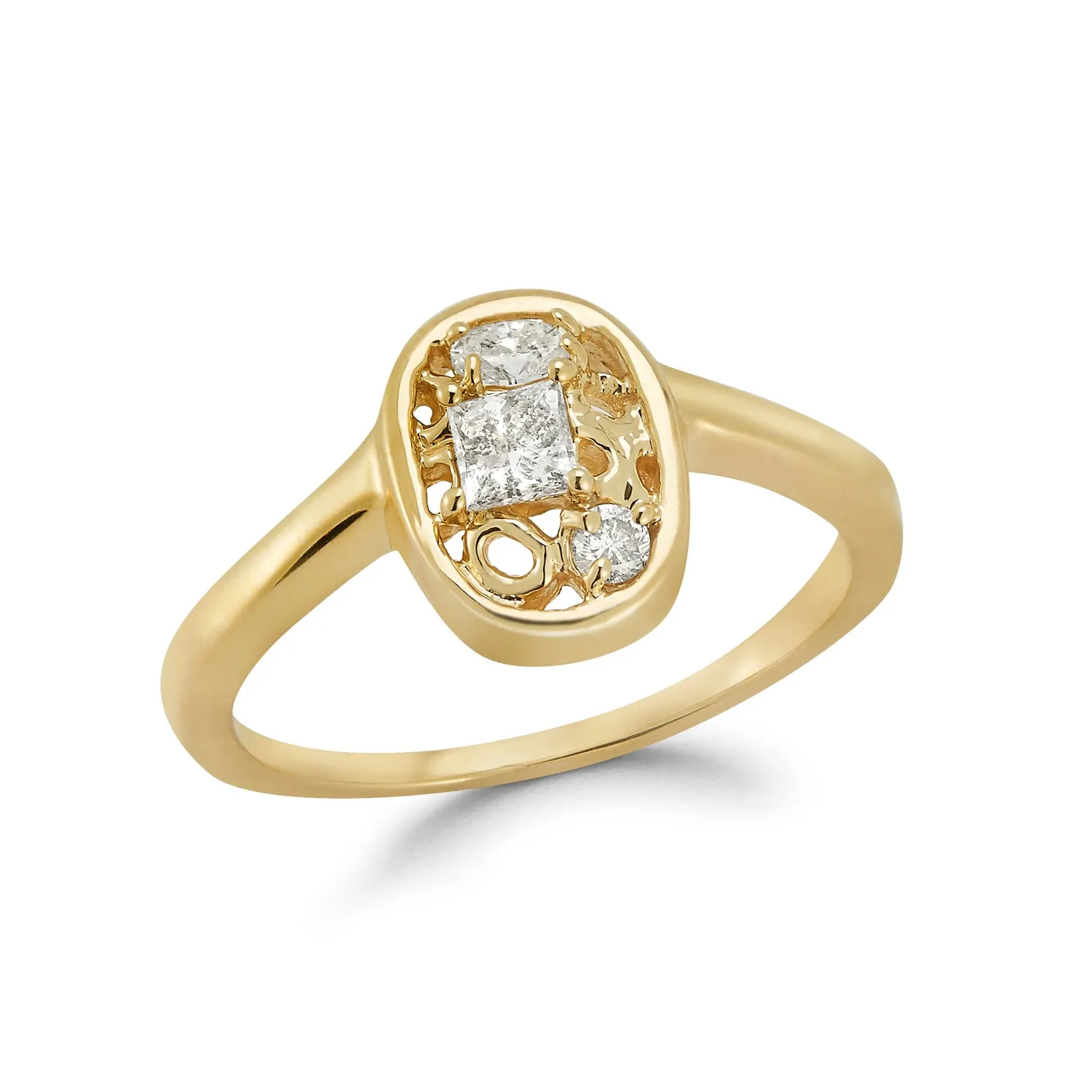 Tower Ring with Diamonds Alternative Engagement Ring